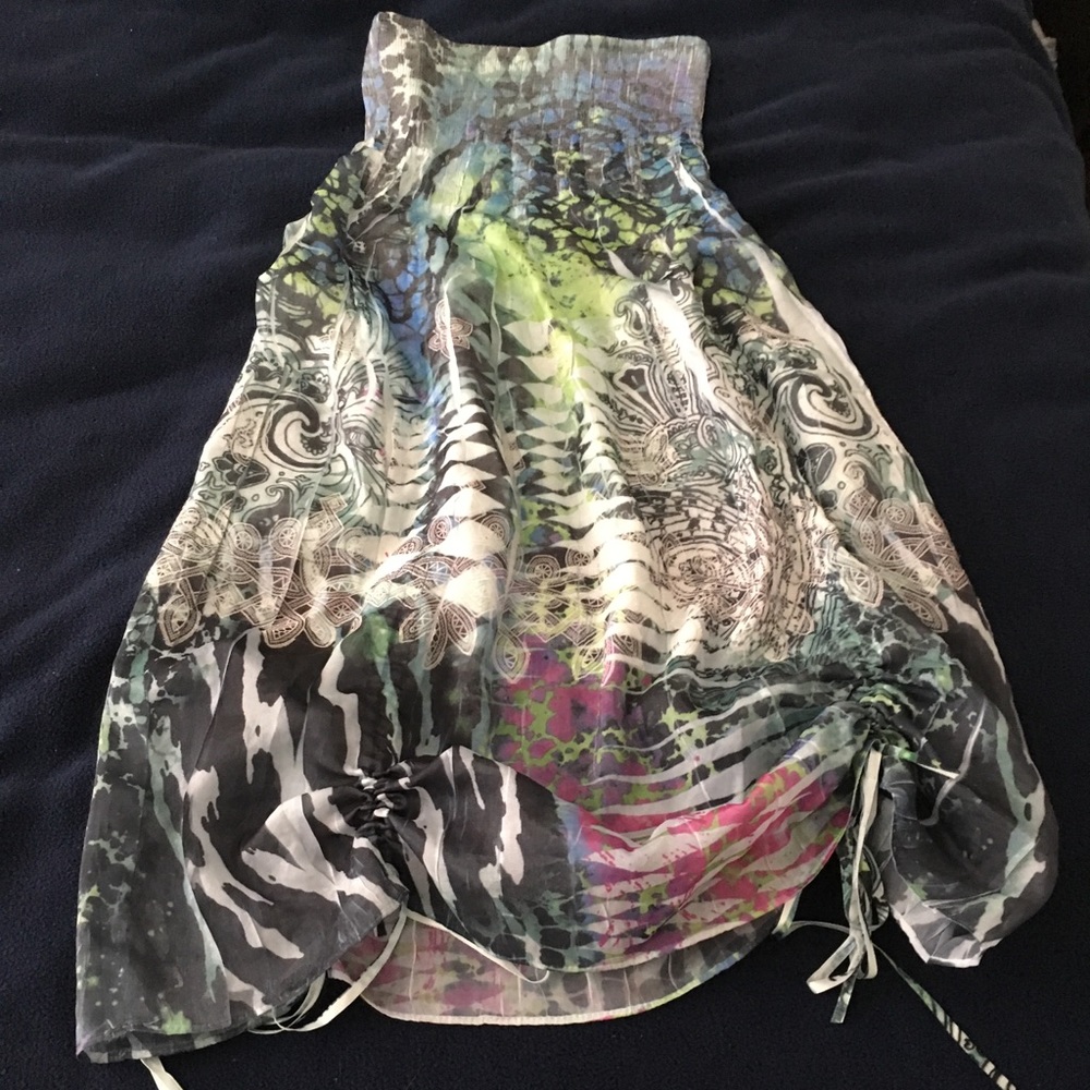 Psychedelic Tie Dye Print Adjustable Dress/Skirt !